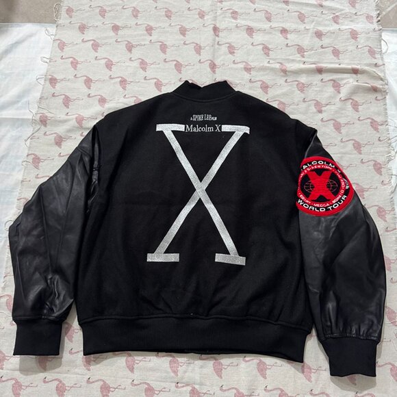 Supreme Black Baseball Jacket With Patchwork - Picture 6 of 7